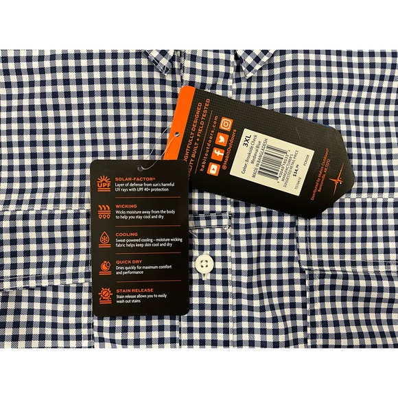 Men HABIT Crayfish Creek L/S River Creek 3XL Medievel Blue UPF Cooling Quick Dry - Picture 4 of 12